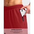 thumbnail image 4 of Pantalones cortos para correr Pudolla para hombre, entrenamiento, atlético, rojo, XS, 4 of 7