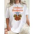 thumbnail image 1 of Women's Fun Halloween Elephant Graphic Tee - Casual Crew Neck Short Sleeve T-Shirt, Comfortable Summer Top, 1 of 6