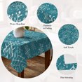 thumbnail image 5 of Teal Snowflake Christmas Table Cloth Waterproof Tablecloths, Xmas Snowflake Tablecloth Dining Table Cover for Kitchen Party Tabletop Outdoor, Square Tablecloth 54x54 Inch, 5 of 9