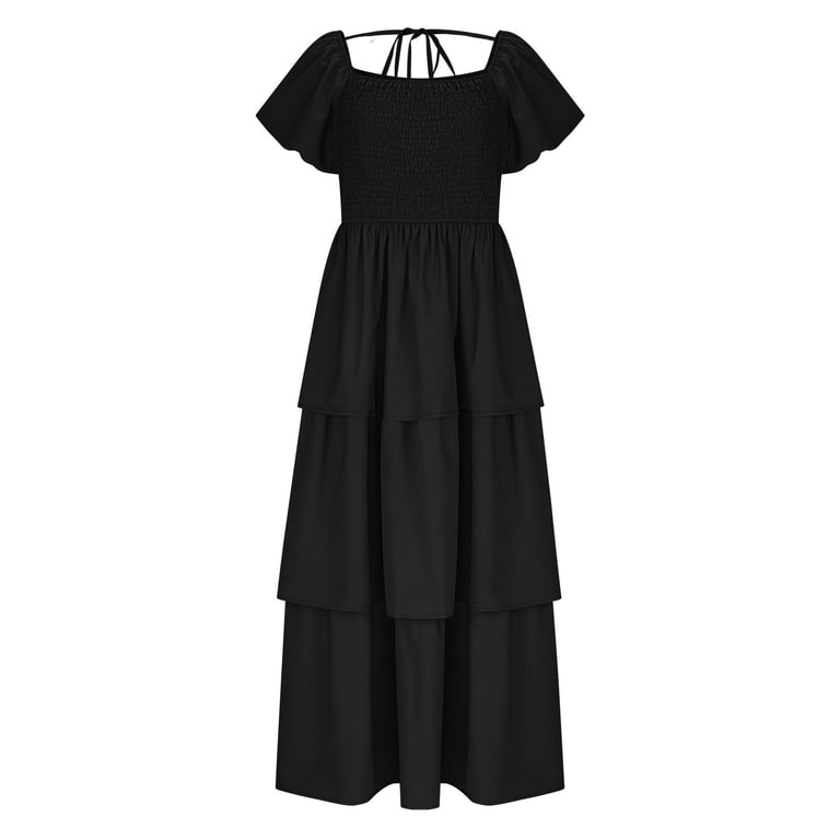 slim fit dress slacks Blue Chambray Smocked Ruffle Tiered Maternity Midi Dress main image 0