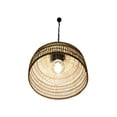 thumbnail image 2 of Kouboo Luhu Open Weave All Weather Cane Rib Outdoor Dome Pendant Lamp Coastal LED Black Dome Outdoor Pendant Lights Shades, 2 of 9