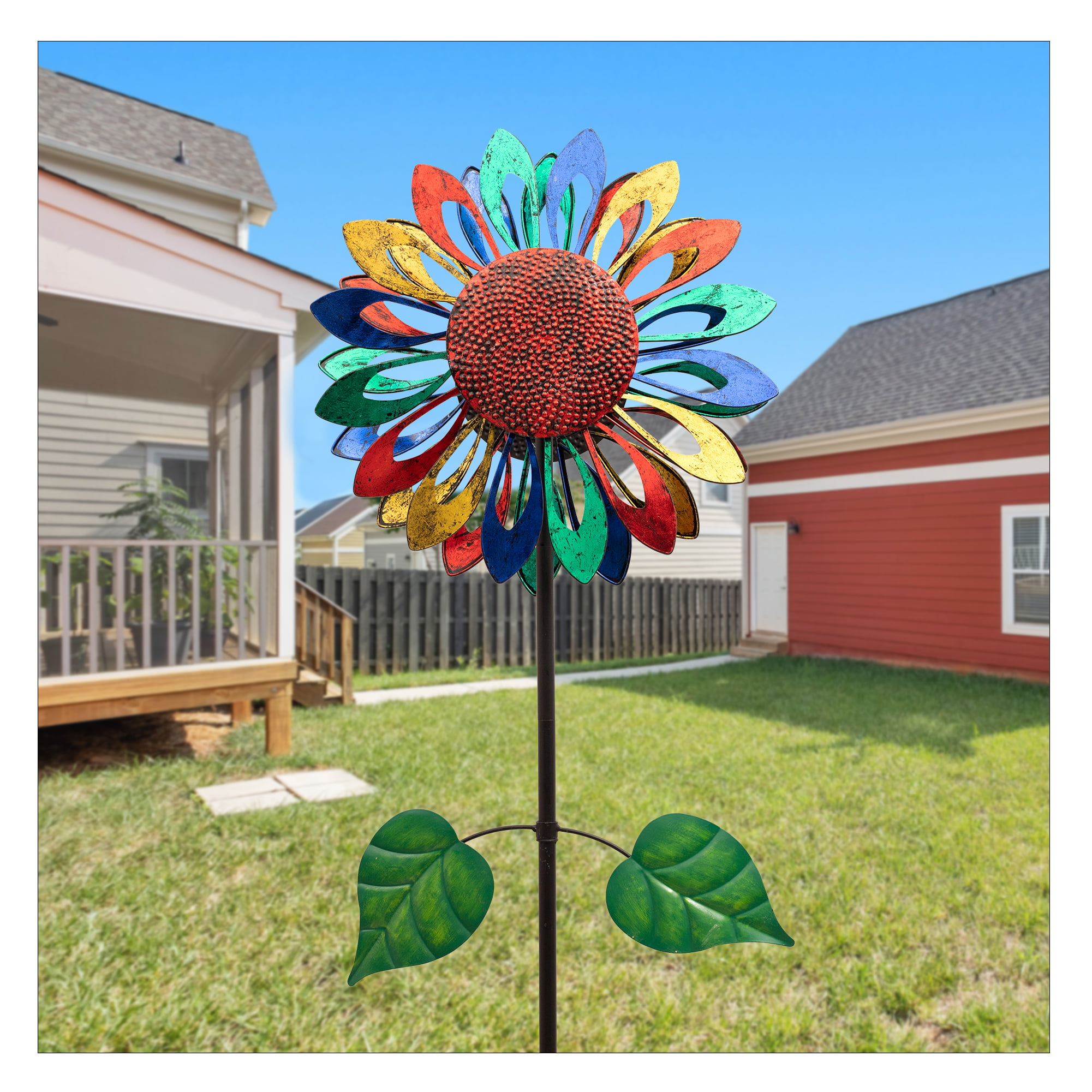 Diamond Beaded Dream Garden Stakes Home Decoration Flower Bed Colorful Glass Insert Ornament- Yard Lawn Decor Gardening Gifts for Children Patio Plant Pot A