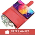thumbnail image 3 of Compatible with Samsung Galaxy A50 A50S A30S Wallet Case and Tempered Glass Screen Protector Flip Card Holder Stand Cell Phone Cover for Glaxay A 50 50S 30S Gaxaly S50 50A SM A505G Women Red, 3 of 14