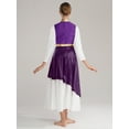 thumbnail image 7 of Doomiva Women Shiny Praise Dance Dresses Liturgical Overlays Tunics Irregular Lyrical Worship Costume Purple L, 7 of 7