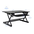 thumbnail image 3 of Rocelco 38" Large Height Adjustable Standing Desk Converter - Quick Sit Stand Up Dual Monitor Riser - Gas Spring Assist Computer Workstation - Retractable Keyboard Tray - Black (R DADRB-38), 3 of 5