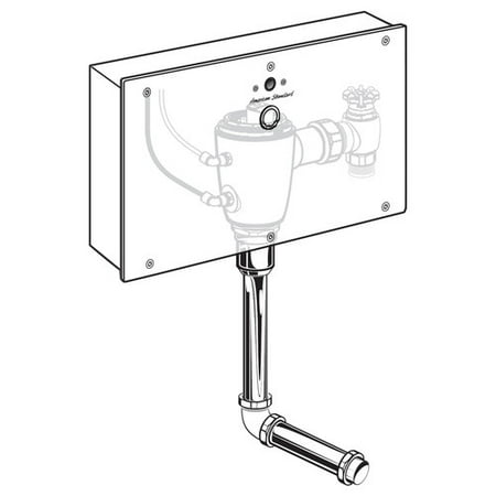 American Standard 6061.505.007 Selectronic Concealed 0.5 GPF Urinal Multi-AC Powered Flush Valve with Wall Box, Rough Brass