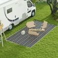thumbnail image 2 of Topcobe Reversible Outdoor Rug Carpet RV Camping Rugs with Carry Bag, 9' x 18', Outdoor Floor Mat for RV, Camping, Backyard, Deck, Picnic, Beach, Black & White Clover, 2 of 11