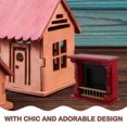 thumbnail image 3 of Mini Maison Cheminée en Bois Maison de Poupée Mini Cheminée Modèle Mobilier Miniature, 3 of 8