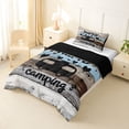 thumbnail image 2 of Catabedysis Happy Camping Print Twin Comforter Sets,Rustic Adventure Theme Bedding Set For Boys,Multicolor,Black Reversible,2pcs,1 Comforter and 1 Pillowcase, 2 of 7