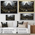 thumbnail image 4 of Designart "Vision of Neo Ecclesiastic Church in Black III" Spiritual Framed Wall Art - Cabin Black Church Entryway Framed Wall Art Print, 4 of 6