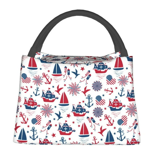 Fotbe Happy Columbus Day Bolsa Térmica Portátil con Estampado, Bolsa de Entrega de Alimentos Aislada, Bolsa Reutilizable de Gran Capacidad para Comidas y Supermercado
