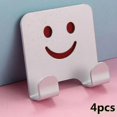 thumbnail image 1 of 4pcs Smiling Face Tless Hook Hook Key Hook Mobile Ph Hook Toilet Towel Hook Hook, 1 of 5