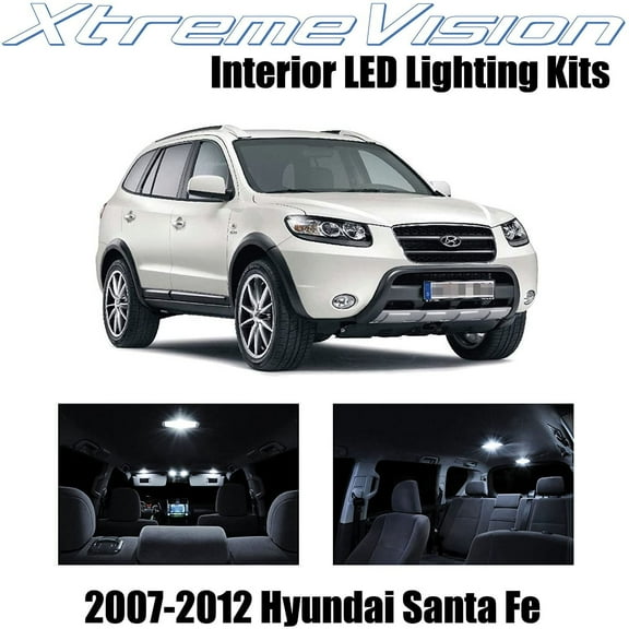 XtremeVision Interior LED for Hyundai Santa Fe 2007-2012 8 pcs Pure White Interior LED Kit Installation Tool