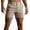 Khaki, variant on zeranth Men Summer Cargo Shorts Mid-rise Button Zipper Fly Pockets Shorts Solid Color Straight Leg Casual Short Pants Streetwear
