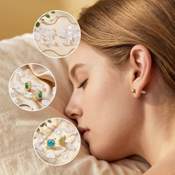 Silicone Earring Backs, 20 Pcs Hypoallergenic Anti-Puncture Clear Replacement Backings