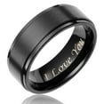 thumbnail image 2 of Cavalier Jewelers Mens Wedding Band in Titanium 8MM Black Plated Ring - Engraved I Love You, 2 of 2