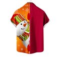 thumbnail image 3 of Mens Manga Corta Botón Abajo Camisas, Navidad Impreso Turndown Cuello Blusa, Top de Moda Casual, 3 of 4