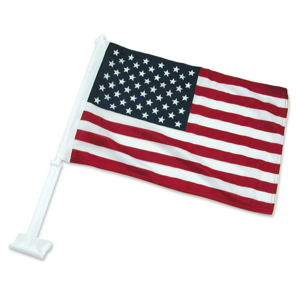 American Car Flag Double-Sided Flag for Car Window Clip Exterior Automotive  Width 12in x Length 18in - Walmart.com