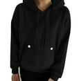 thumbnail image 4 of Black Hoodies for Womens Oversized Hoodies Fleece Sweatshirts Casual Comfy Tops Fall Fashion Outfits 2025 Cute Clothes with Pockets Fall Tops for Women 2025, 4 of 6