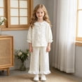 thumbnail image 2 of CAUYDY 2T-5T Toddler Girl Clothing Baby Sleepers Cute Long Sleeved Tee Shirt and Elastic Waist Pants 2Pcs Set Little Kids Outfits for Girls Fall Winter Sizes 3-4 Years,White, 2 of 7