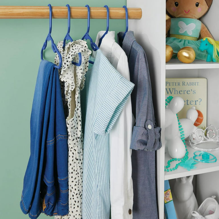Non Slip Plastic Kids Plastic Coat Hangers Child Baby Clothes Stands Multi Color