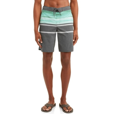 George Men's Painterly Stripe 9-Inch Eboard Swim Short With Dolphin Hem, up to size