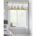 thumbnail image 4 of Kitchen Cafe Valance Curtain for Small Windows,Sunflower Lavender and Eucalyptus Leaf Rod Pocket Valances Pastoral Garden Art on White Window Treatment Panel for Living Room/Bedroom/Bathroom,42x12in, 4 of 9