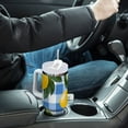 thumbnail image 4 of Yayeee 40oz Stainless Steel Tumbler with Straw and Handle Double-Wall Insulated Travel Water Bottle, Light Blue Plaid, 4 of 8