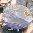 thumbnail image 2 of Purple Coastal Wave Round Tablecloth, Fitted Table Cover with Elastic for 45"-54" Round Tables, Summer Modern Ocean Beach Table Cloth Outdoor Indoor Dinning Party Waterproof Tablecloths, 2 of 7