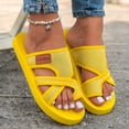 thumbnail image 3 of Womens Slides Sandals Minimal Water Friendly Flip Flops Summer Casual Lightweight Slippers for Beach Vacation Pool Daily Wear Yellow Size 9.5, 3 of 6