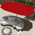 thumbnail image 2 of ZOPan  13 FT Large Patio Umbrella, Outdoor Double-Sided Table Market Umbrella w/Crank Handle, 12 Heavy-Duty Ribs, Sun-Protective Rectangular Twin Parasol for Garden Deck Lawn Poolside (Burgundy), 2 of 11