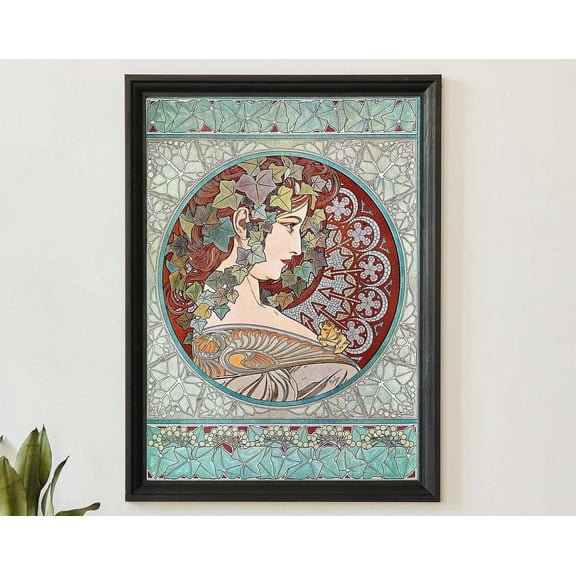 Vintage Alphonse Mucha Ivy Retro Advertising Poster, Art Nouveau Wall Art, French Decor Wall Art, Modern Wall Decor, 8x12 UNFRAMED