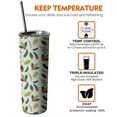 thumbnail image 6 of 20oz Green and Red Christmas Holly Pattern Skinny Tumblers Stainless Steel Tumbler with Lid and Straw,Vacuum Insulated Double Wall Travel Tumbler Cups with Cleaning Brush for Coffee,Tea, 6 of 6