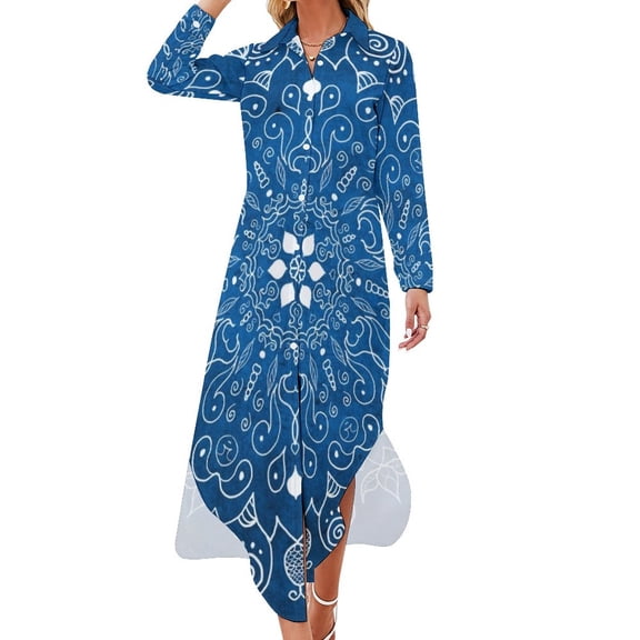 Aves Mandala Chiffon Dress Retro Bohemia Print Elegant Dresses Streetwear Casual Dress Female Sexy Graphic Vestido Big Size 5XL