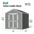 thumbnail image 4 of Little Cottage Co. 8x8 Value Gable Shed with Floor, Outdoor Wood Storage Do-It-Yourself Precut Kit, 4 of 15