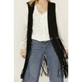 thumbnail image 3 of Fornia Women's Suede Fringe Vest Black Medium  US, 3 of 4