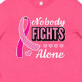 thumbnail image 4 of Inktastic Breast Cancer Awareness Nobody Fights Alone Pink Ribbon Youth T-Shirt, 4 of 5