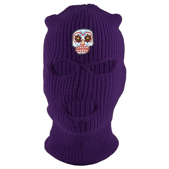 Gravity Threads Sugar Skull 3-Hole Ski Mask - Purple