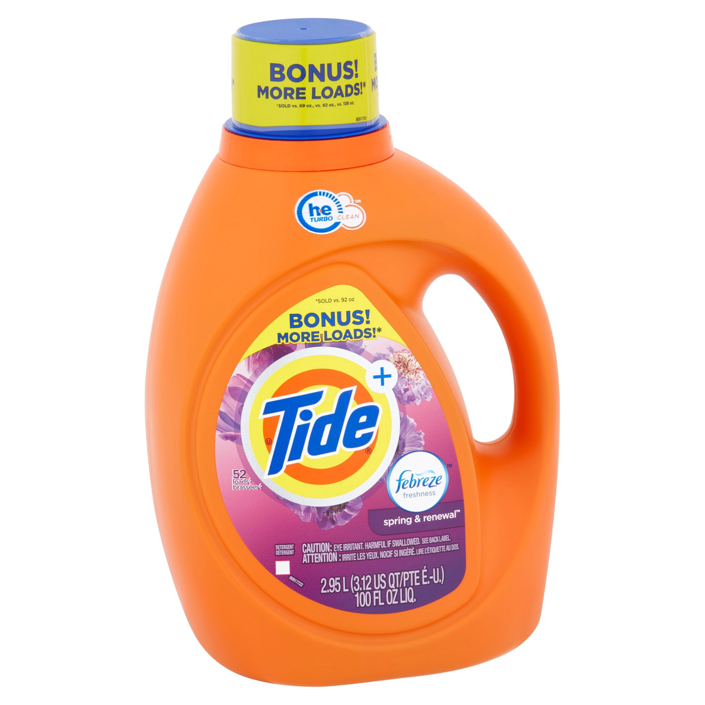 Tide + Spring & Renewal Detergent, 52 loads, 100 fl oz