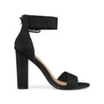 thumbnail image 3 of BLISSFUL STEP Open Toe Ankle Straps Block Heel Sandals for Women Black 7, 3 of 7