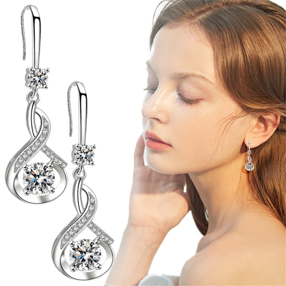 Noothes Copper Water Drop Earrings Lightweight Silver Jewelry for Women Water Drop Earrings for Daily Wear Birthday Gift