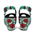 thumbnail image 5 of Hot Chocolate Design Women’s Vegan Platform Wedge Sandals with Adjustable Buckle – Stained Roses, 5 of 8
