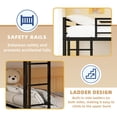thumbnail image 6 of Bellemave Low Bunk Bed Twin Over Twin, Metal Bunk Bed Frame with Guardrail and Ladder, Heavy Duty Floor Bunk Beds with Slats for Dormitory and Bedroom, No Box Spring Needed (Black), 6 of 8