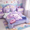 thumbnail image 2 of Manfei Salamander Pattern 7-Piece Twin Bedding,Kawaii Axolotl Bedding Comforter Set,Polkadot Reversible, 2 of 7
