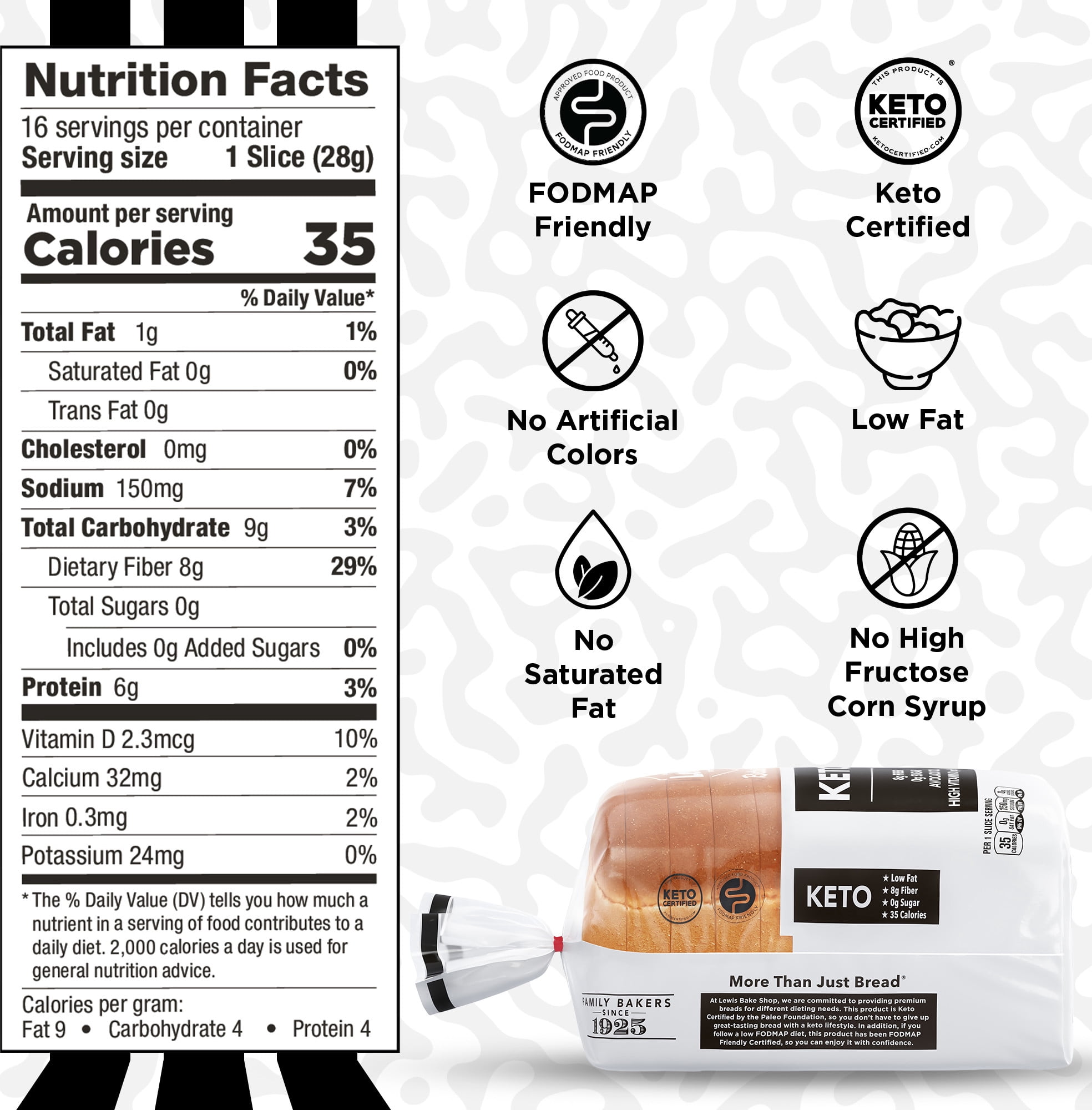 Lewis Bake Shop Better Way White Keto Bread, 16 oz