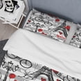 thumbnail image 4 of Designart 'Paris Eiffel Red Hearts II' Mid-Century Modern Duvet Cover Set, 4 of 4