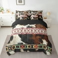 thumbnail image 2 of Manfei Geometric Aztec Twin Bedding Sets 7-Piece for Adult, Rustic Cow Print Bedding Comforter Set, Western Bohemian Style Reversible Sheet Sets, Ultra Soft Home Decor, 2 of 7