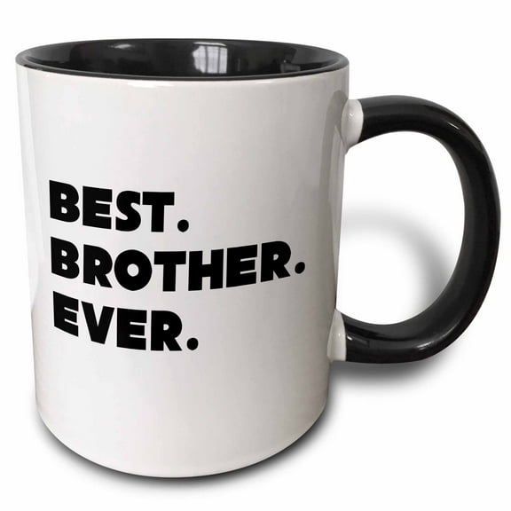 3drose, Best Brother Ever, 11oz Two-tone Black Mug