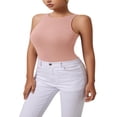 thumbnail image 1 of QJUHUNG Tank Bodysuit for Women Halter Neck Sleeveless Ribbed Bodysuit Basic Tank Tops, 1 of 8