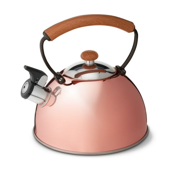 Pinky Up Hadley 70oz Stainless Steel Kitchen Stovetop Tea Kettle, Rose Gold